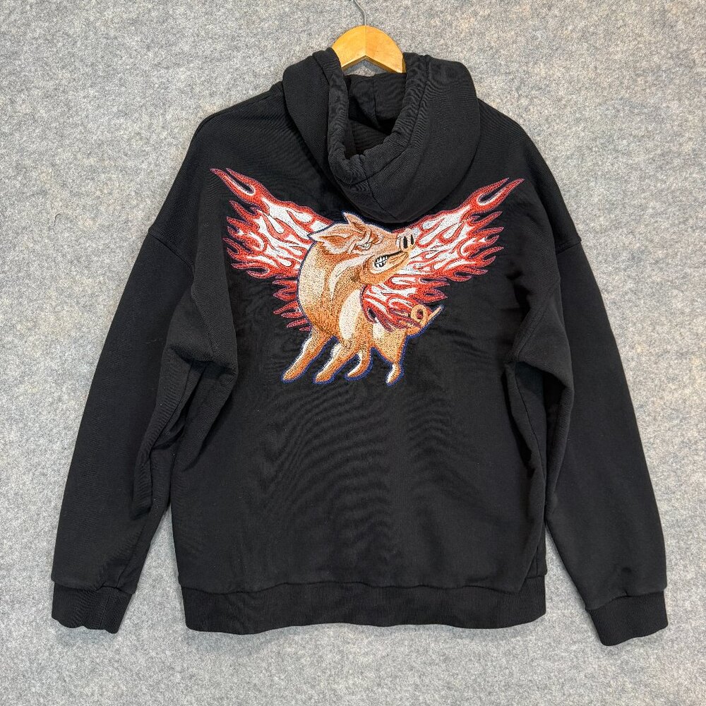 Givenchy Paris Flying Pig‎ Chinese New Year Hoodie Sweatshirt Mens 2XL Flames